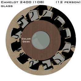 Camelot 2400 (108) Glass стол для переговоров и конференций со стеклом на 12 человек