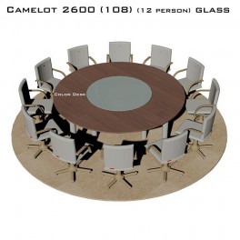 Camelot 2600 (108) Glass стол для переговоров и конференций со стеклом на 12 человек
