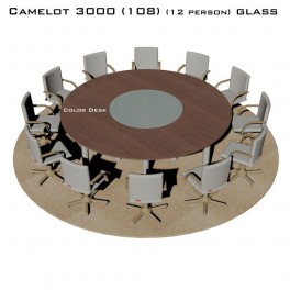 Camelot 3000 (108) Glass стол для переговоров и конференций со стеклом на 12 человек