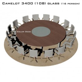 Camelot 3400 (108) Glass стол для переговоров и конференций со стеклом на 16 человек