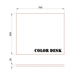 Столешница 700х600х25 мм для письменного стола прямоугольная