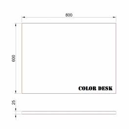 Столешница 800х600х25 мм для письменного стола прямоугольная