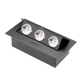 Розетка CD-3QB2 (black) встраиваемая в столешницу (с проводом)