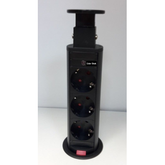 Розетка CD-3R60B (black) встраиваемая в столешницу 