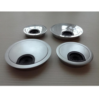 Заглушка кабель-канала металлическая круглая 60 мм хром