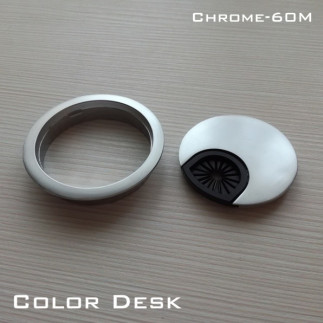 Заглушка кабель-канала Хром-60М (v.1) металлическая круглая 60 мм хром матовый