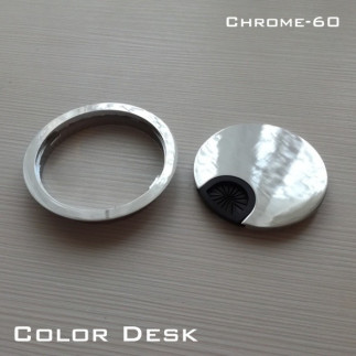 Заглушка кабель-канала Хром-80 (v.1) металлическая круглая 80 мм хром