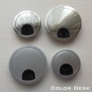 Заглушка кабель-канала металлическая круглая 60 мм хром