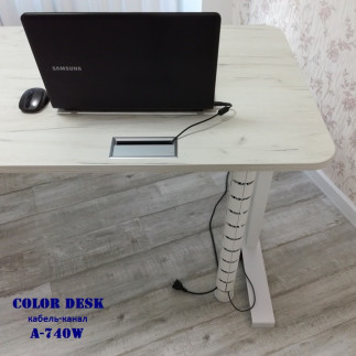 Кабель-канал A-740W белый вертикальный гибкий пластиковый для стола.