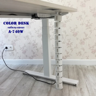 Кабель-канал A-740W белый вертикальный гибкий пластиковый для стола.