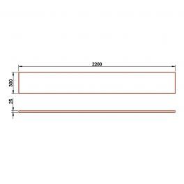 Столешница 2200х300х25 мм для письменного стола прямоугольная