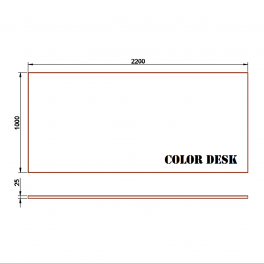 Столешница 2200х1000х25 мм для письменного стола прямоугольная