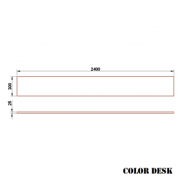 Столешница 2400х300х25 мм для письменного стола прямоугольная