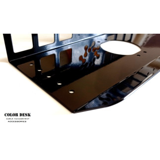 КАБЕЛЬ-КАНАЛ KM-350BL (BLACK) ГОРИЗОНТАЛЬНЫЙ ПОЛУЗАКРЫТЫЙ ЧЁРНЫЙ