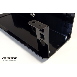 Кабель-канал КМ-400BL (чёрный) для проводов письменного стола на кронштейнах
