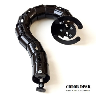 Кабель-канал A-740BL(140) чёрный гибкий пластиковый составной для стола с большим основанием