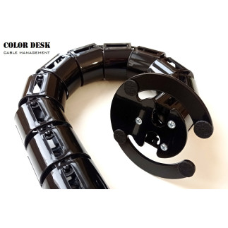 Кабель-канал A-740BL(140) чёрный гибкий пластиковый составной для стола с большим основанием