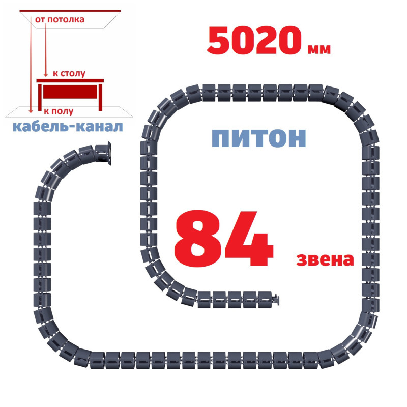 ПИТОН 5020 ММ ГРАФИТ КАБЕЛЬ КАНАЛ ПИТОН 5020 ММ ГРАФИТ КАБЕЛЬ КАНАЛ
