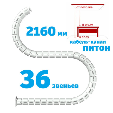 ПИТОН 2160 ММ БЕЛЫЙ КАБЕЛЬ КАНАЛ