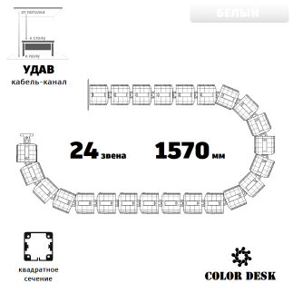 УДАВ-24 (1570 ММ) БЕЛЫЙ КАБЕЛЬ-КАНАЛ