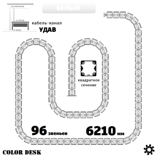 УДАВ-96 (6210 ММ) БЕЛЫЙ КАБЕЛЬ-КАНАЛ
