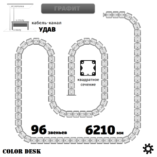 УДАВ-96 (6210 ММ) ГРАФИТ КАБЕЛЬ-КАНАЛ