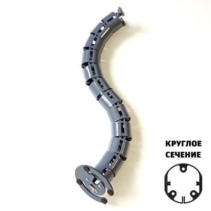 КАБЕЛЬ-КАНАЛ ГИБКИЙ А-740-ГР (140) ГРАФИТ ДЛЯ ПРОВОДОВ ПИСЬМЕННОГО СТОЛА С БОЛЬШИМ МЕТАЛЛИЧЕСКИМ ОСНОВАНИЕМ 1