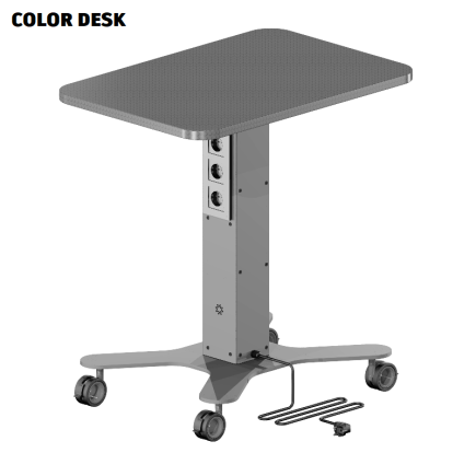 МОБИЛЬНАЯ РОЗЕТОЧНАЯ КОЛОННА-СТОЛ COLOR DESK® РК-265(С) СЕРАЯ