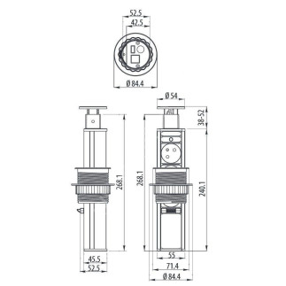 Розетка CD-3R60B (black) встраиваемая в столешницу 