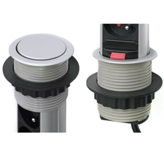 Розетка CD-3R2USB60S (silver) встраиваемая в столешницу 